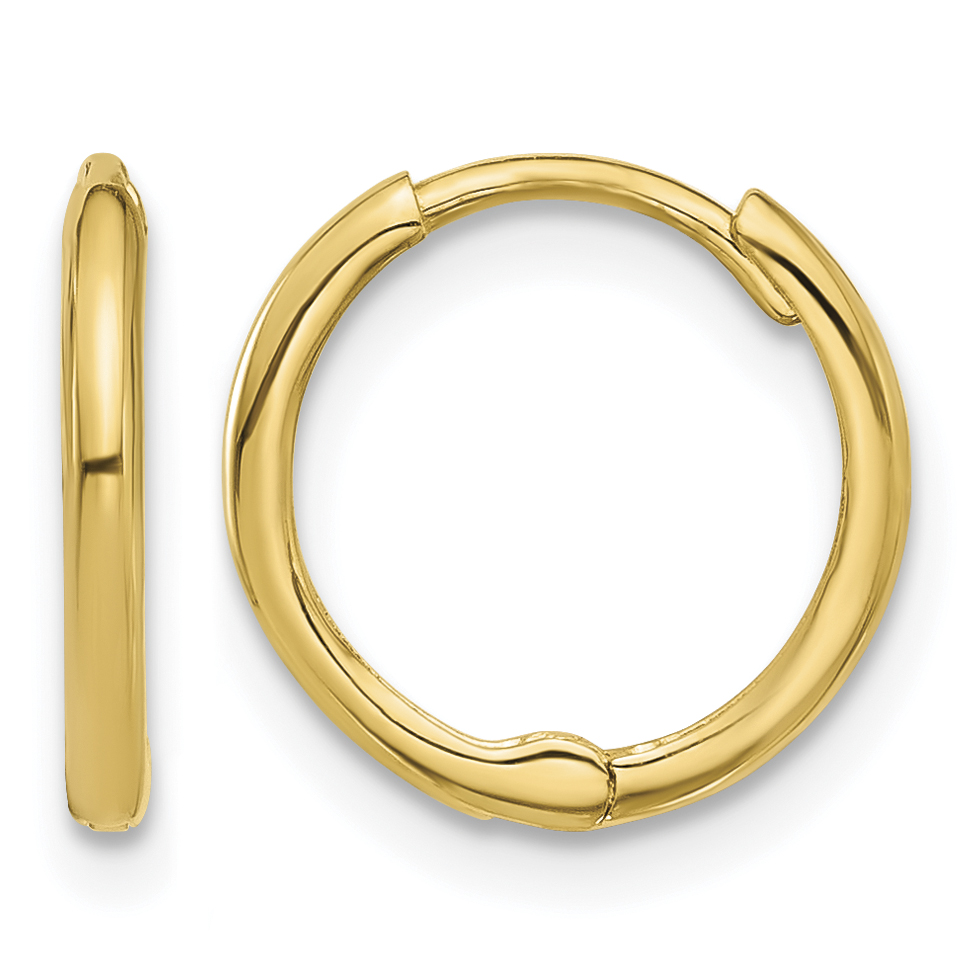 14k Polished 1.45x13mm Hinged Huggie Hoop Earrings (YE2153)