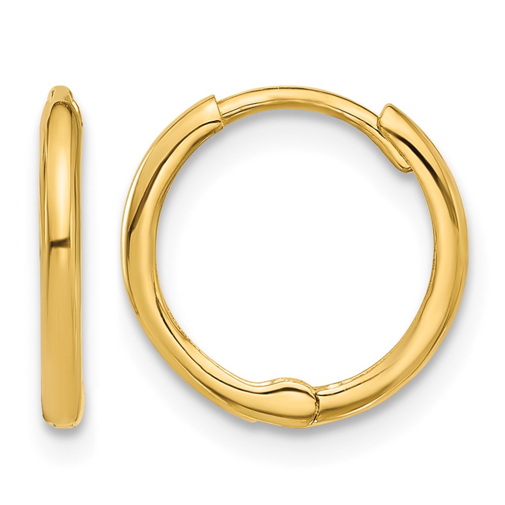 14k Polished 1.45x13mm Hinged Huggie Hoop Earrings (YE2153)