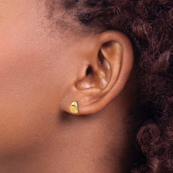 14K 5x7mm Polished Curved Post Earrings
