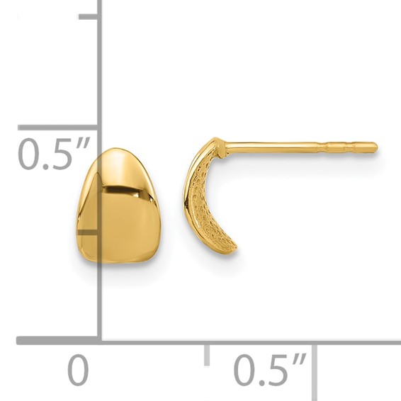 14K 5x7mm Polished Curved Post Earrings