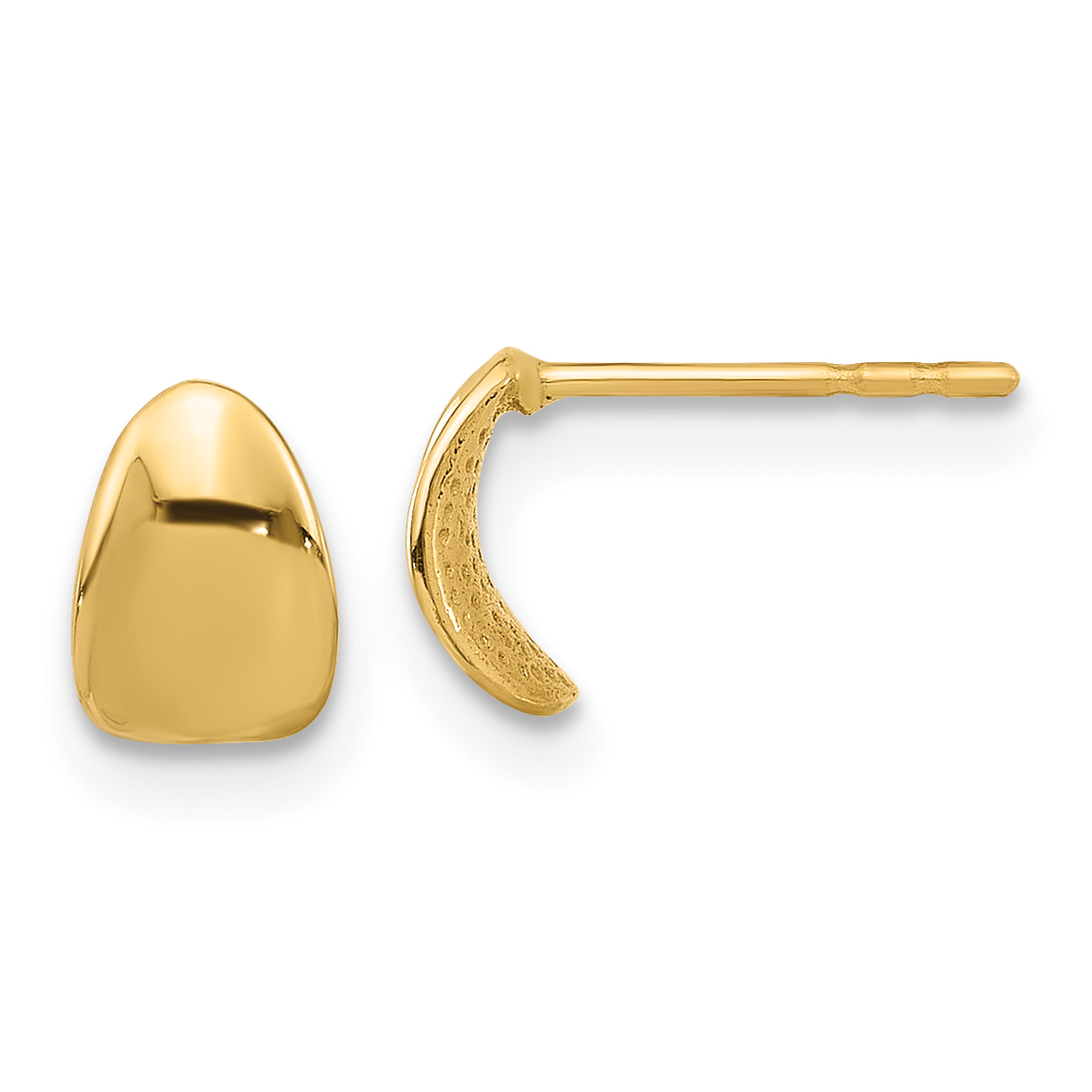 14K Polished Wavy Post Earrings (YE2164)