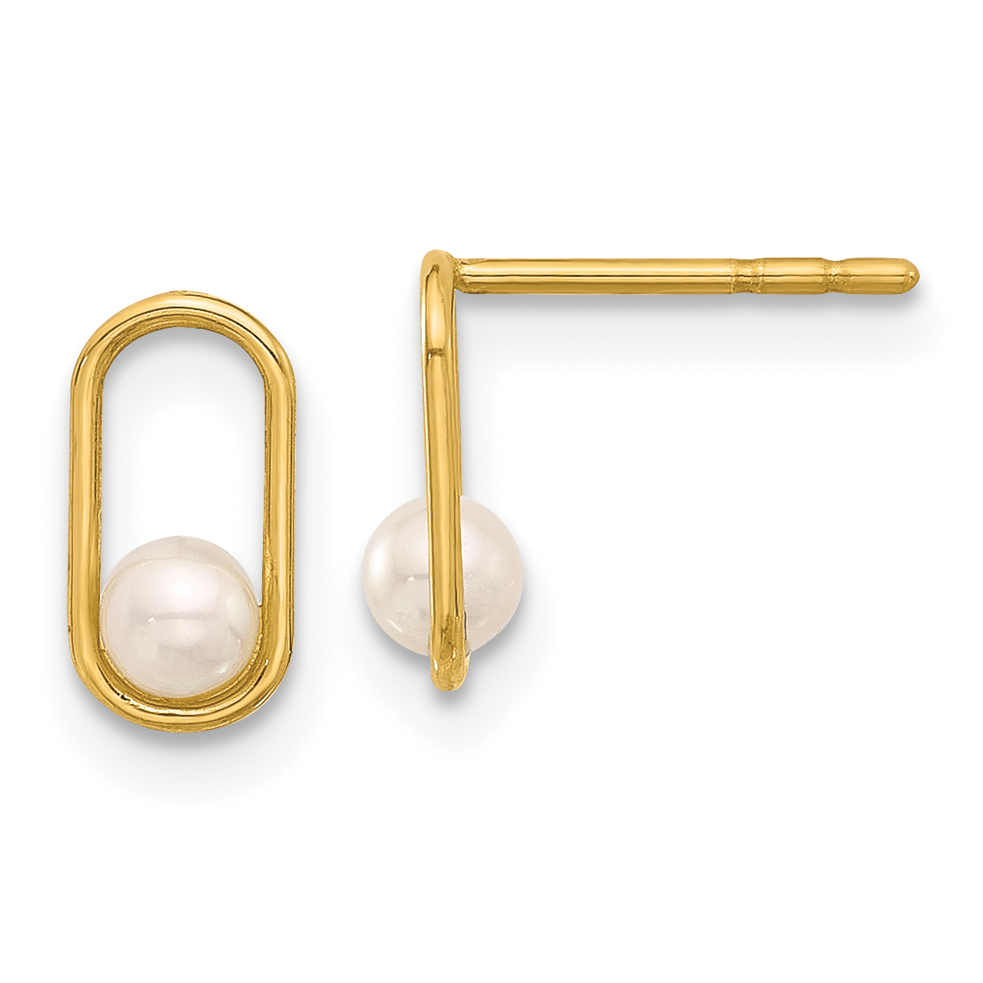 14K Freshwater Cultured Pearl Post Earrings (YE2172)