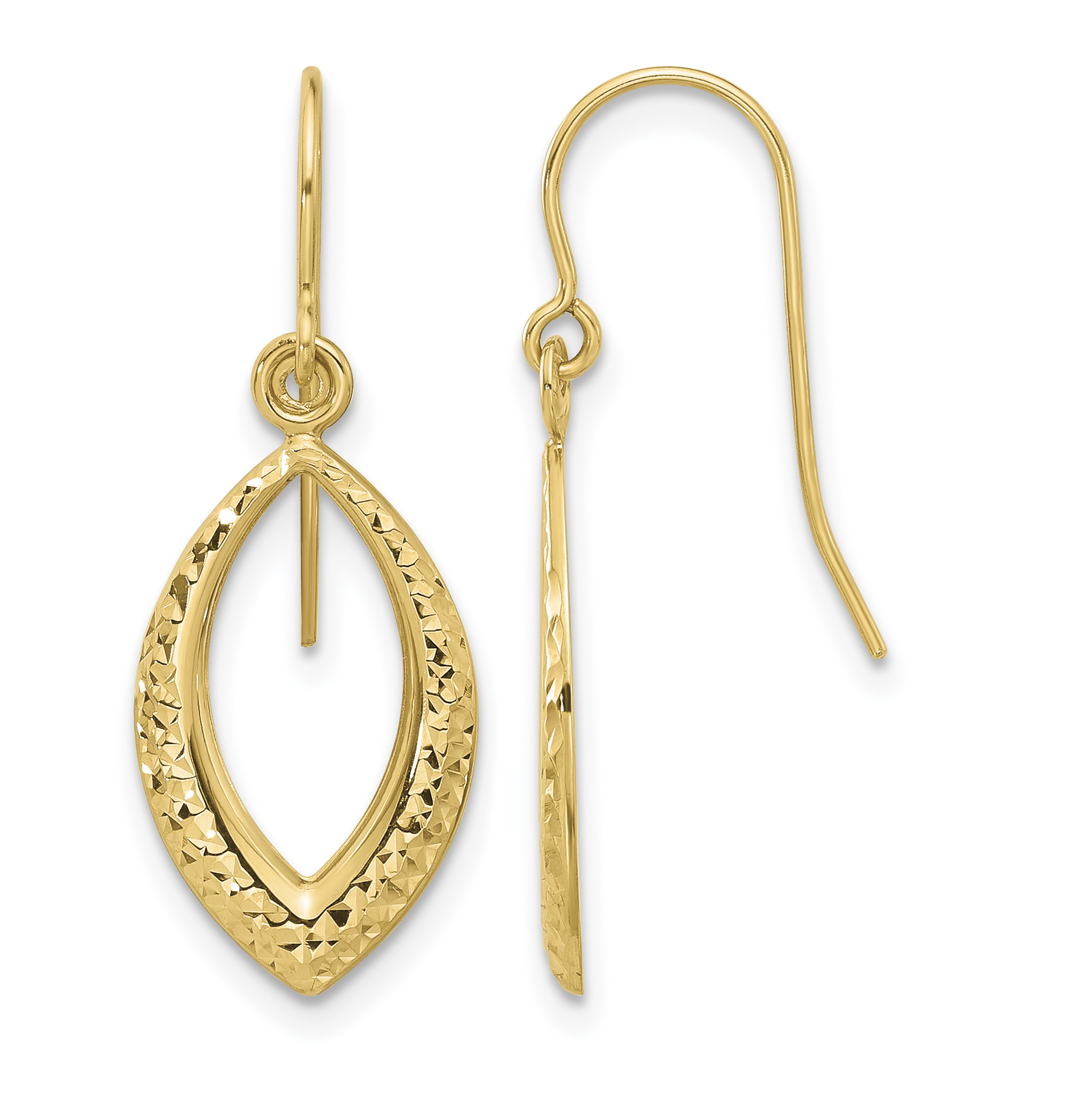 14K Diamond Cut Dangle Earrings (YE2180)