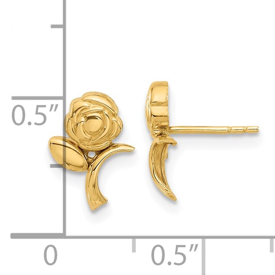 14K Polished Rose Post Earrings