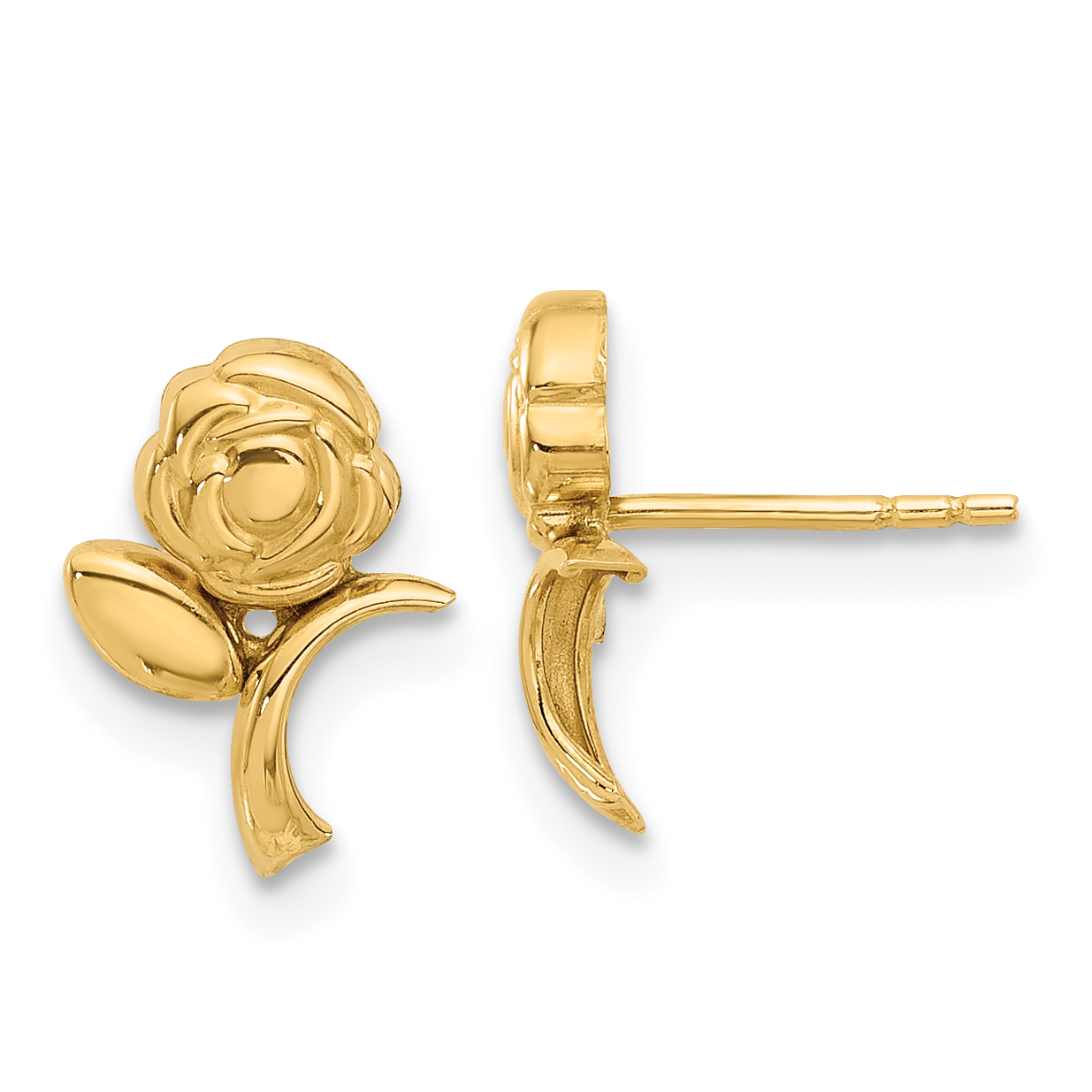 14K Polished Rose Post Earrings (YE2210)