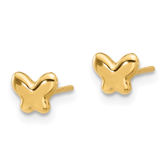 14K Polished Small Butterfly Post Earrings