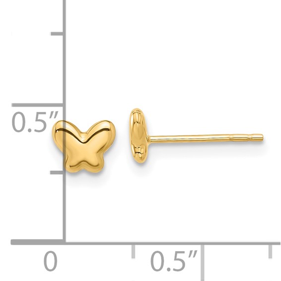 14K Polished Small Butterfly Post Earrings