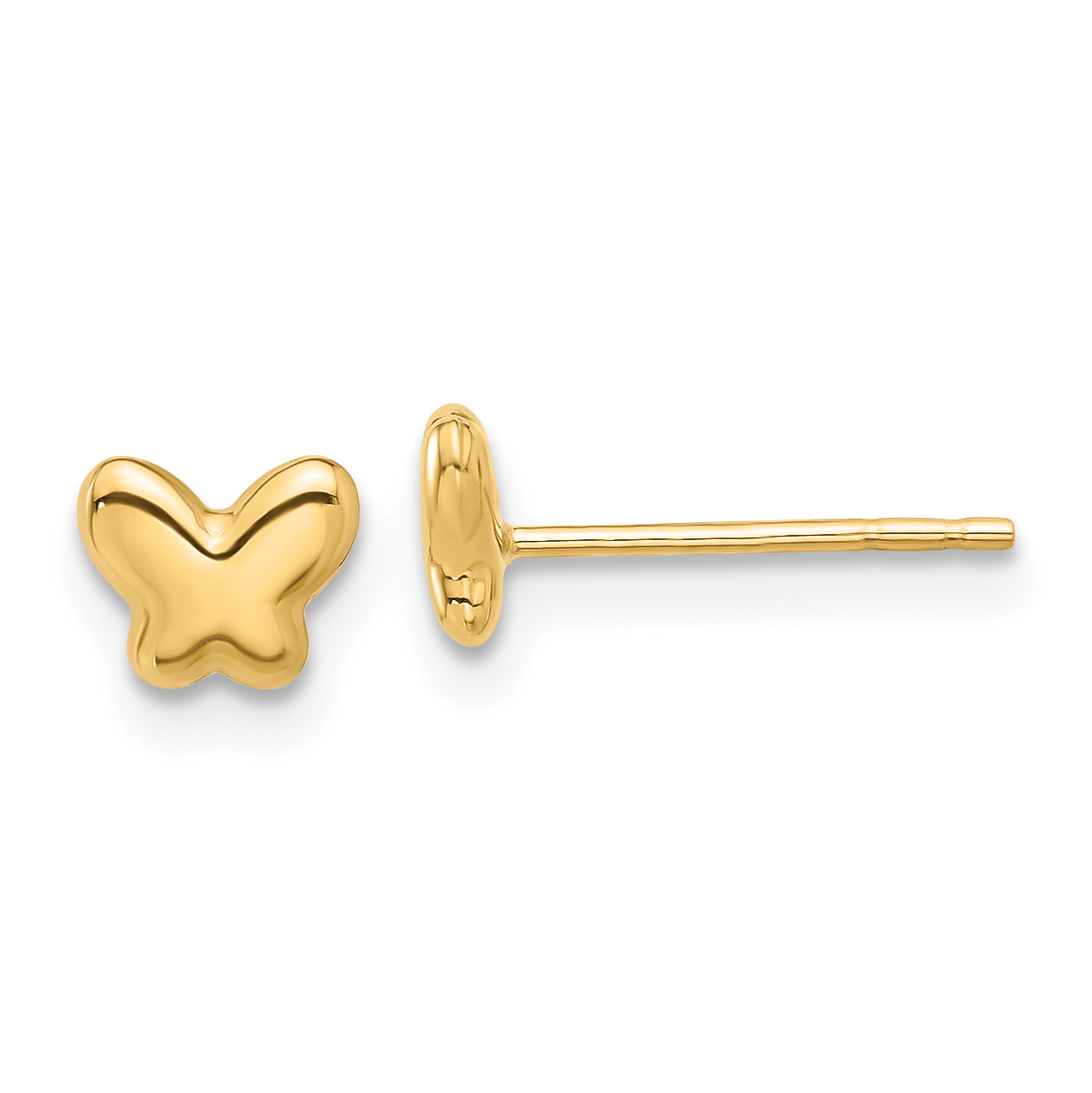 14K Polished Butterfly Post Earrings (YE2213)
