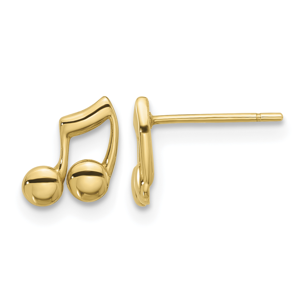 14K Polished Music Notes Post Earrings (YE2220)