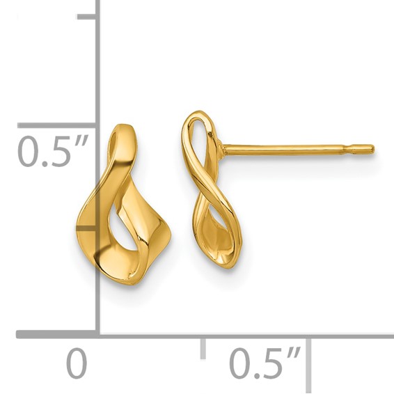 14k 6x10mm Polished Fancy Twisted Post Earrings