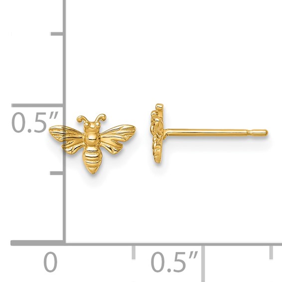 14k Polished Honey Bee Post Earrings