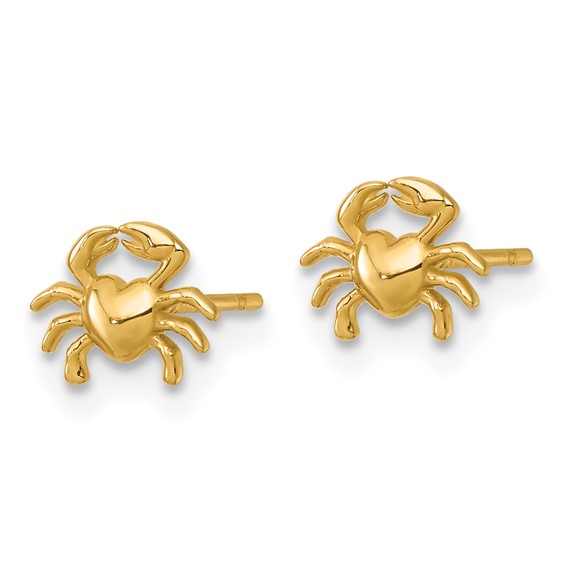 14k Polished Mini Crab Post Earrings