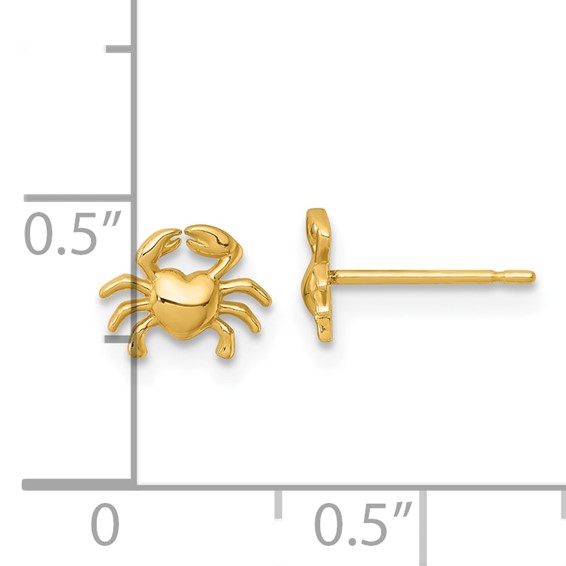 14k Polished Mini Crab Post Earrings