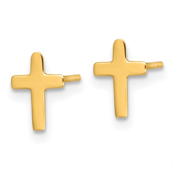 Gold Cross Post Earrings