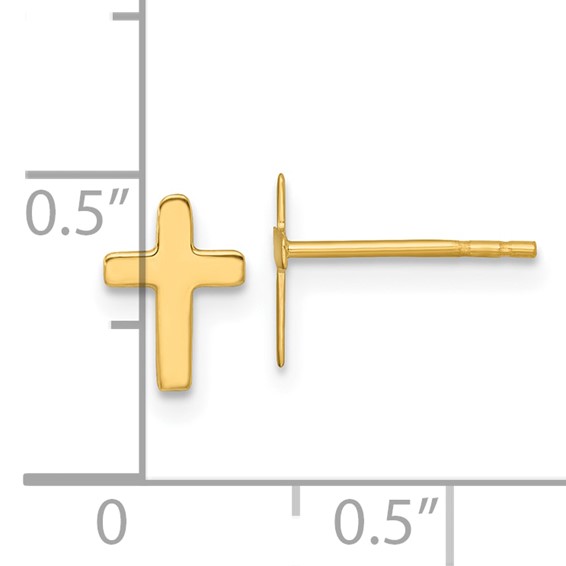 Gold Cross Post Earrings
