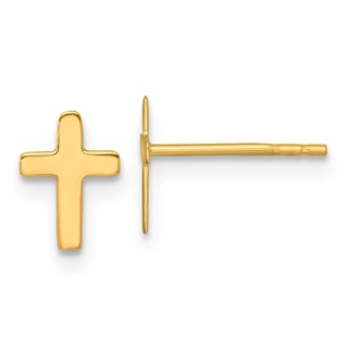 Gold Cross Post Earrings