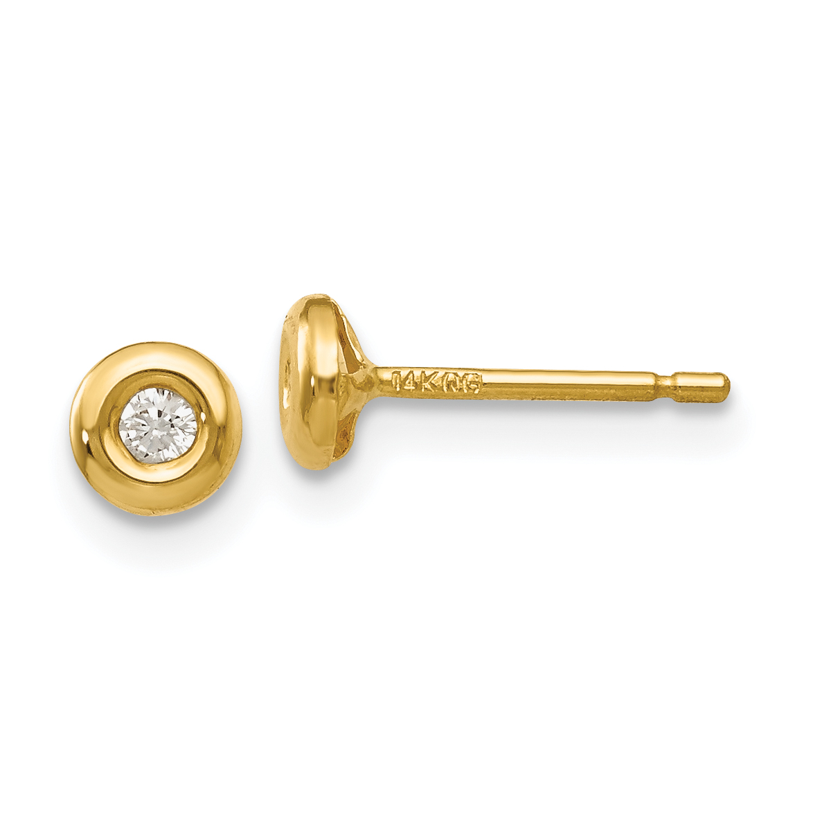 14k Polished CZ Earrings (YE251)