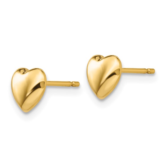 Gold Heart Post Earrings