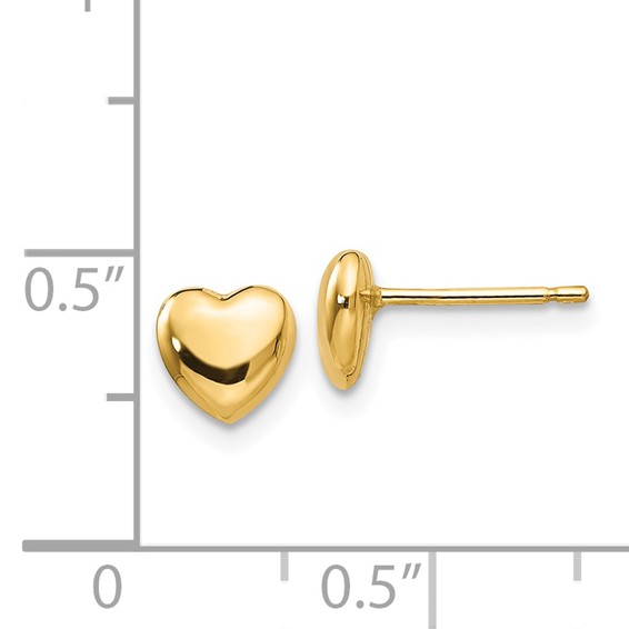 Gold Heart Post Earrings