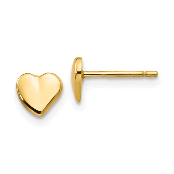 14K Polished Heart Post Earrings