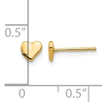 14K Yellow Gold Polished Heart Post Stud Earrings view 4