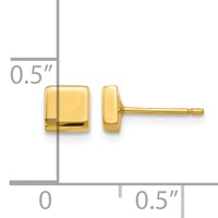 14K Yellow Gold Polished 4.5mm Square Post Earrings view 4
