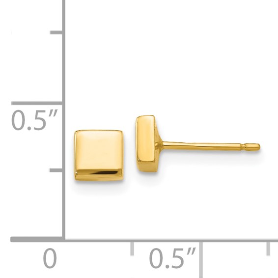 14k Polished 4.5mm Square Post Earrings