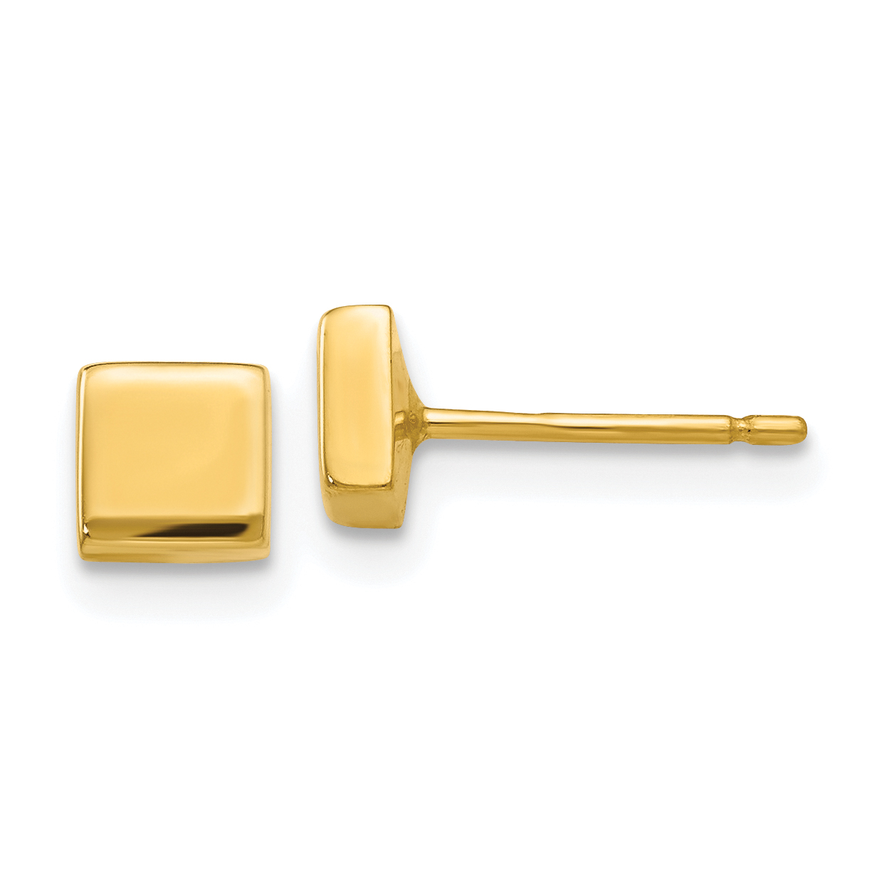 14k Polished Square Post Ear (YE305)