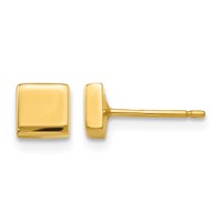 14K Yellow Gold Polished 4.5mm Square Post Earrings view 1