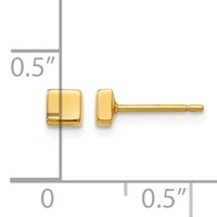 14K Yellow Gold Polished 3.5mm Square Post Earrings view 4