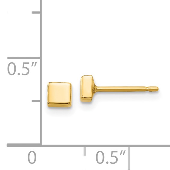 14k Polished 3.5mm Square Post Earrings