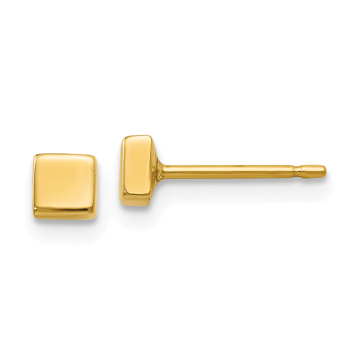 14k Polished Square Post Ear (YE306)