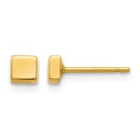 14K Yellow Gold Polished 3.5mm Square Post Earrings view 1