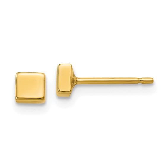 14k Polished 3.5mm Square Post Earrings