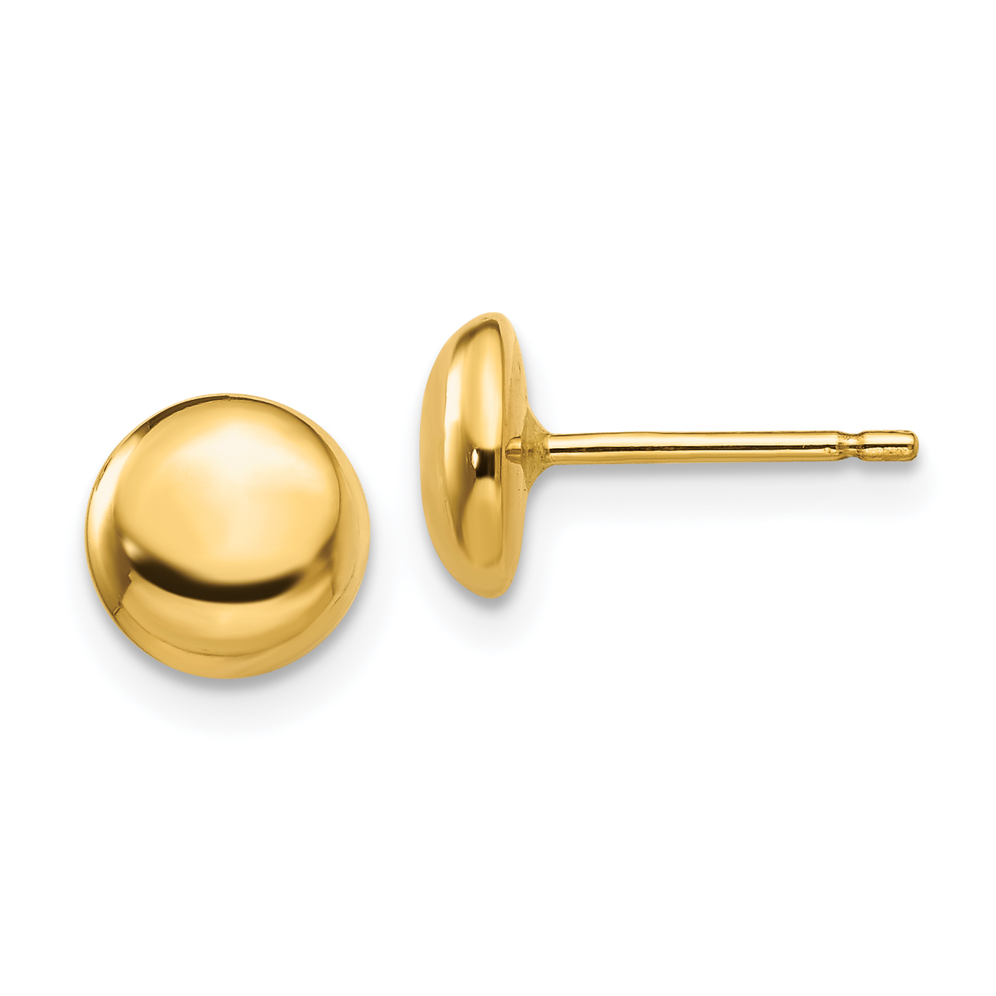 14k Polished Half Ball Post Ear (YE312)