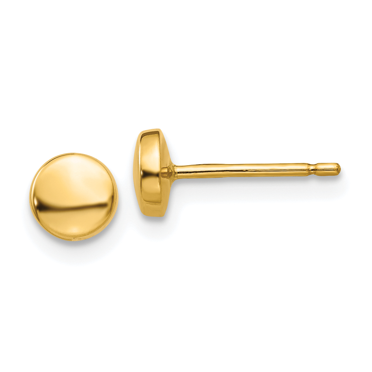14k Polished Half Ball Post Earrings (YE314)