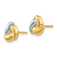 14K and White Rhodium Polished Fancy Trinity Knot Post Earrings view 2