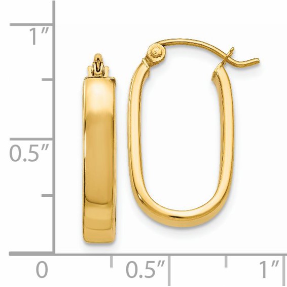 3.5mm Gold Polished Oval Hoop Earrings