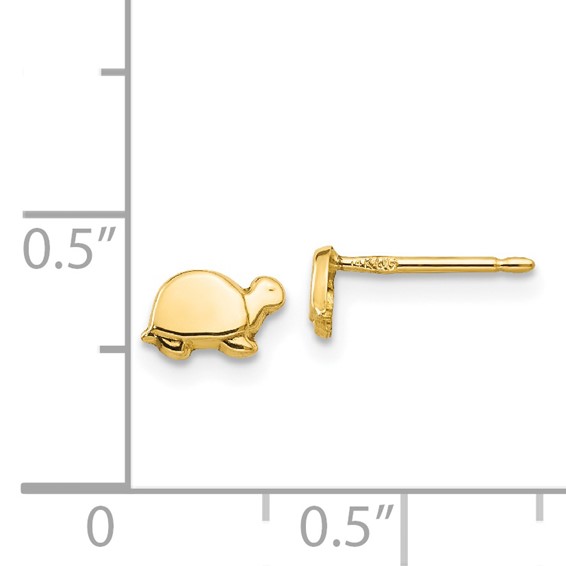 14k Polished Mini Turtle Post Earrings