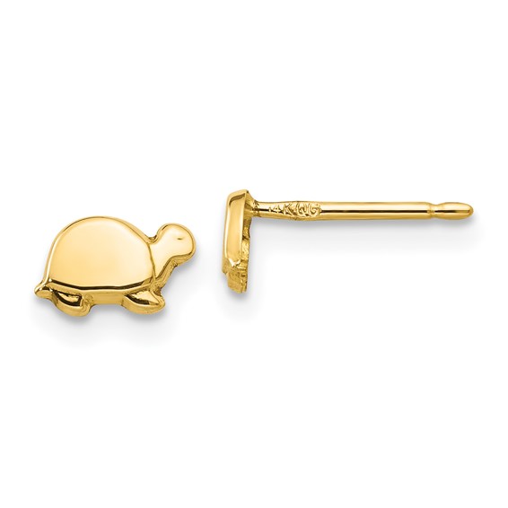 14k Polished Mini Turtle Post Earrings