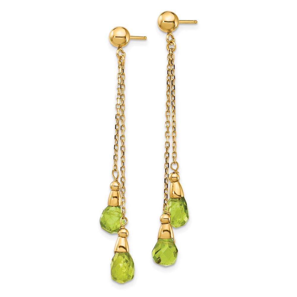 14k Peridot Dangle Earrings (YE894)