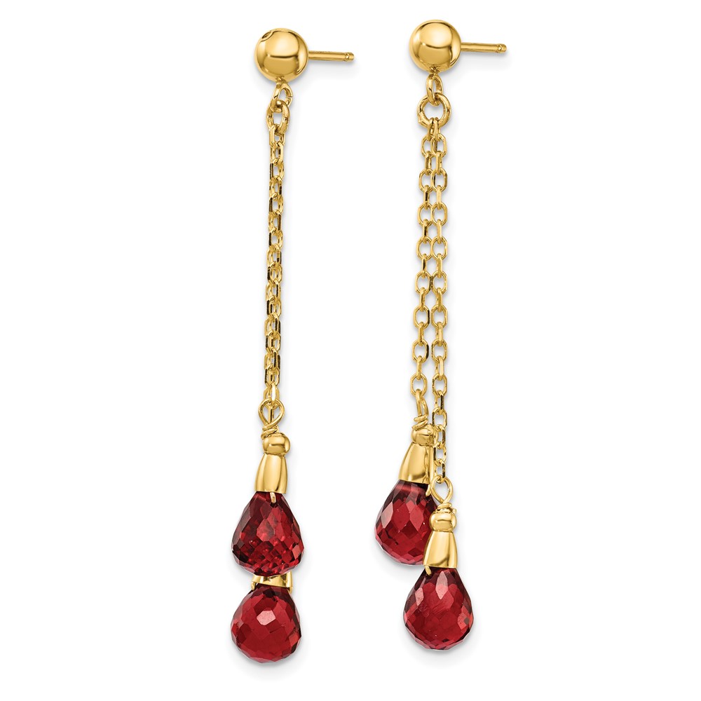 14k Garnet Dangle Earrings (YE895)