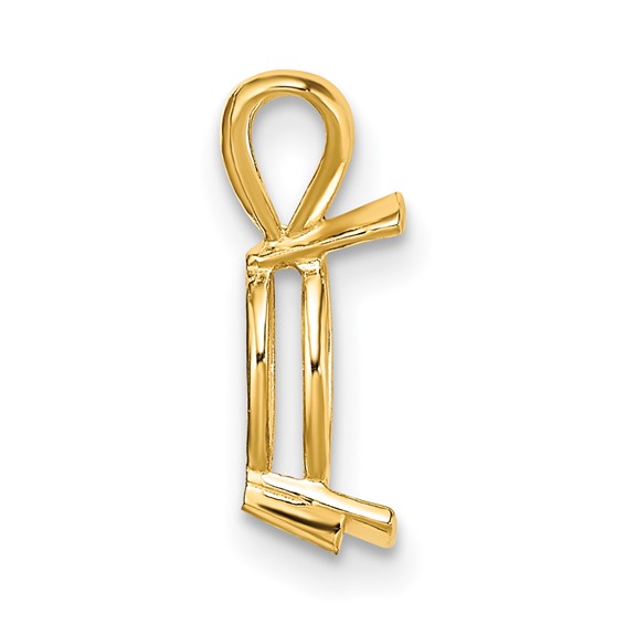 14ky Marquise 2-Prong V-End 5 x 3mm Pendant Setting