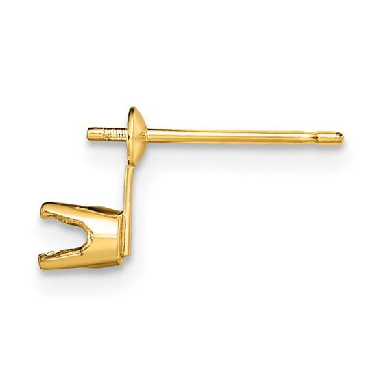 14k Single 6.0mm Pearl Post w/.10ct. Diamond Accent Earring Mounting