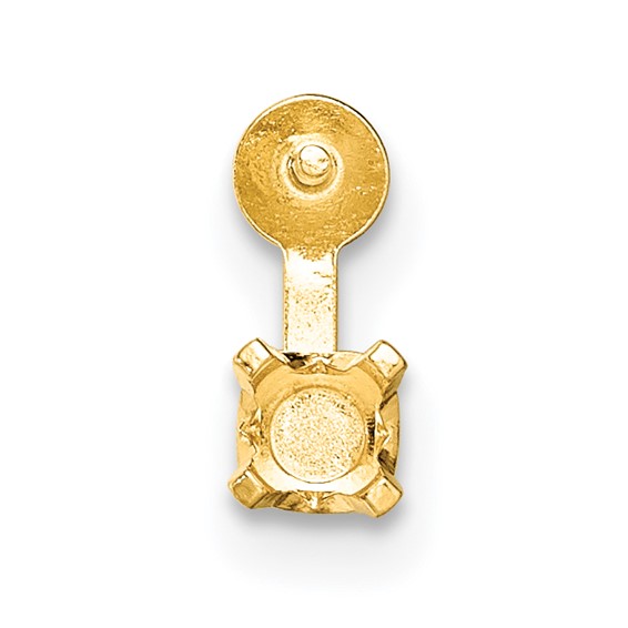 14k Single 6.0mm Pearl Post w/.10ct. Diamond Accent Earring Mounting