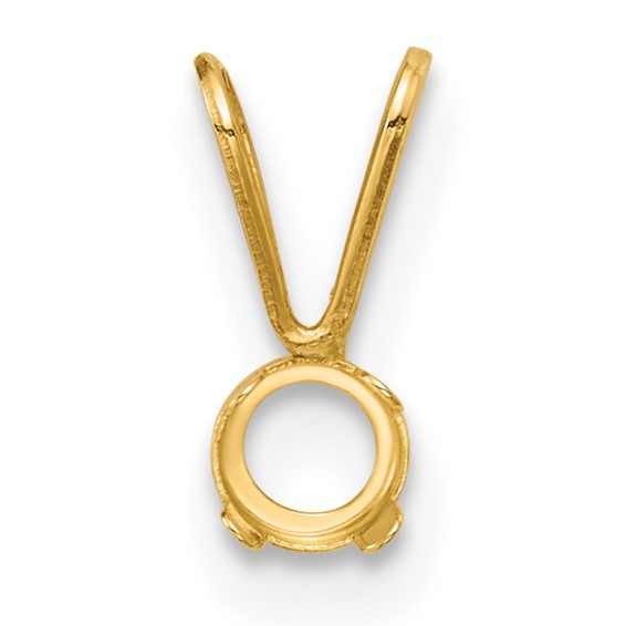 14ky 3mm Round Bezel Pendant Setting