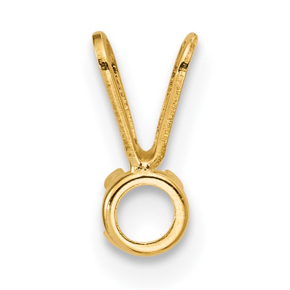 14ky 3mm Round Bezel Pendant Setting