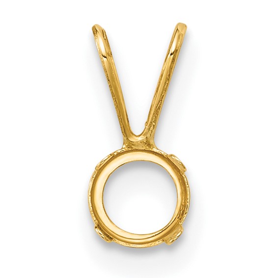 14ky 4mm Round Bezel Pendant Setting