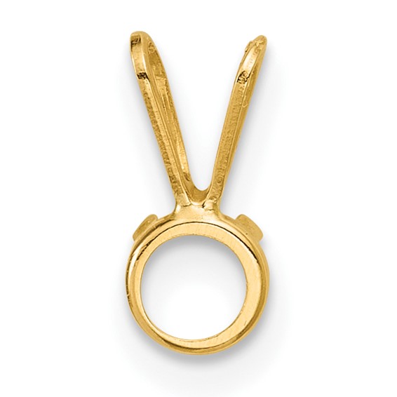 14ky 4mm Round Bezel Pendant Setting