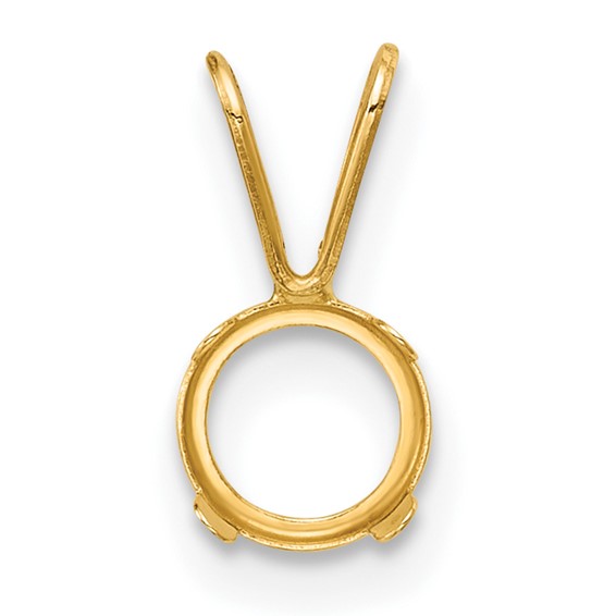 14ky 5mm Round Bezel Pendant Setting